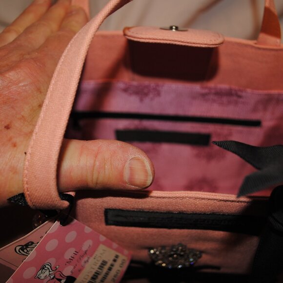 NWT MY FLAT PINK FABRIC LADIES HANDBAG - Picture 7 of 10
